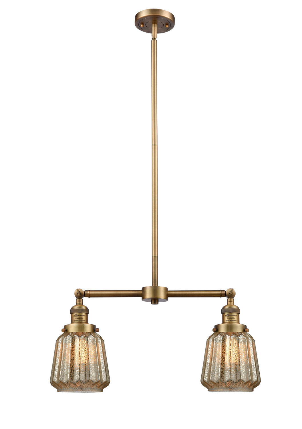 Innovations - 209-BB-G146 - Two Light Island Pendant - Franklin Restoration - Brushed Brass