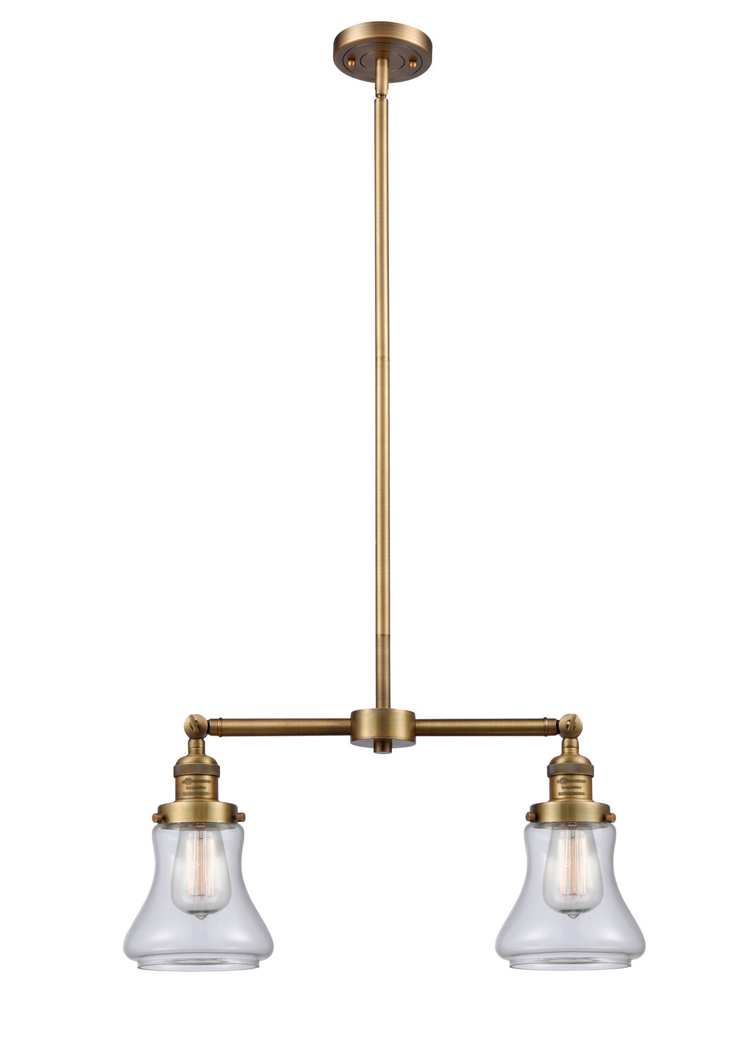 Innovations - 209-BB-G192 - Two Light Island Pendant - Franklin Restoration - Brushed Brass