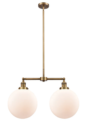 Innovations - 209-BB-G201-12 - Two Light Island Pendant - Franklin Restoration - Brushed Brass