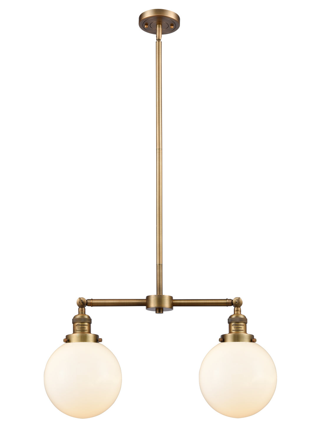 Innovations - 209-BB-G201-8 - Two Light Island Pendant - Franklin Restoration - Brushed Brass