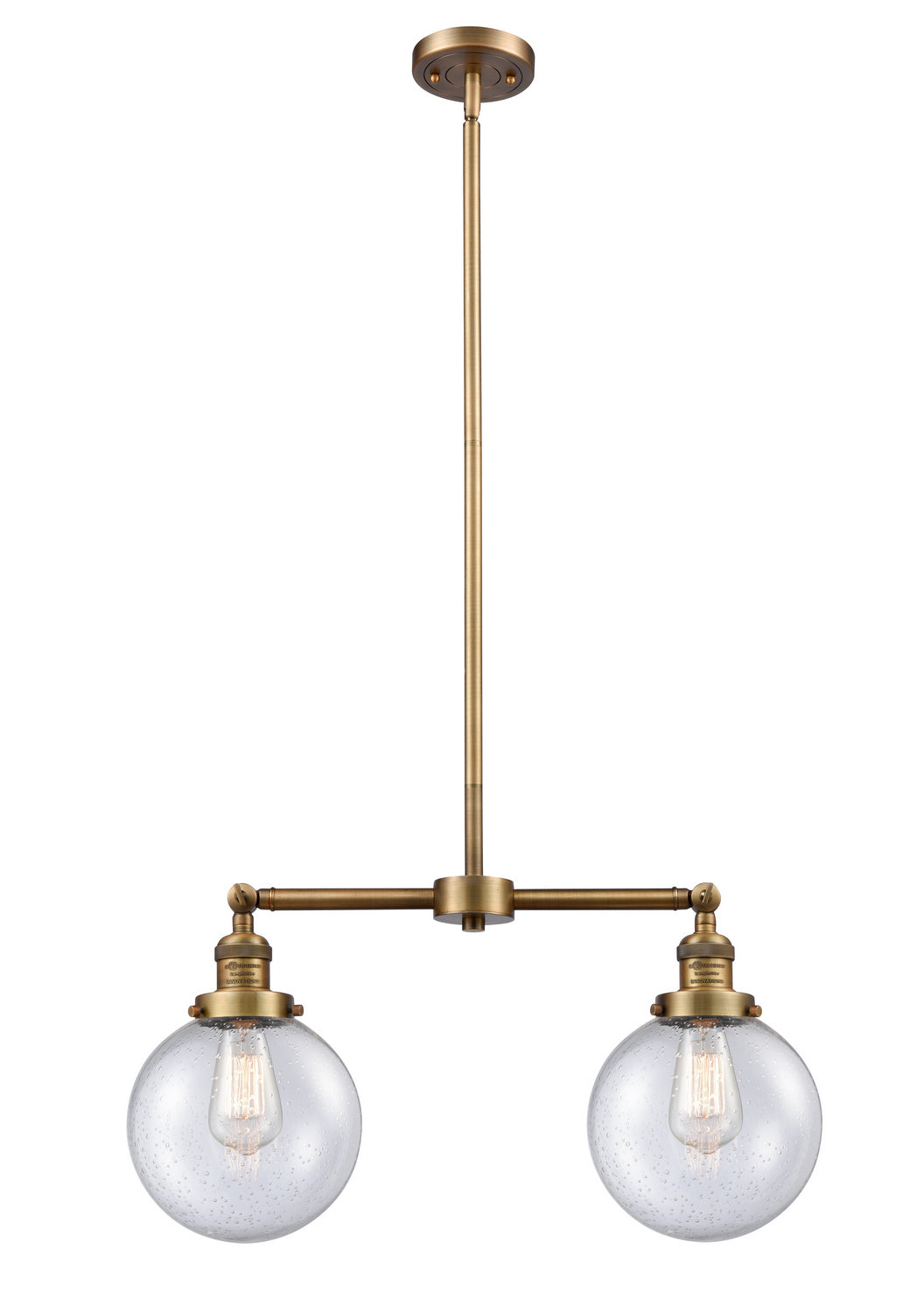 Innovations - 209-BB-G204-8 - Two Light Island Pendant - Franklin Restoration - Brushed Brass