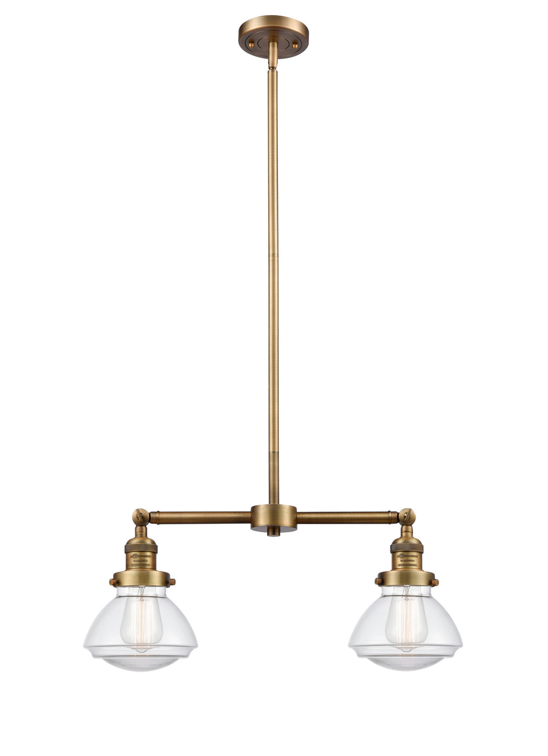 Innovations - 209-BB-G322 - Two Light Island Pendant - Franklin Restoration - Brushed Brass