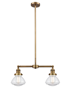 Innovations - 209-BB-G322 - Two Light Island Pendant - Franklin Restoration - Brushed Brass