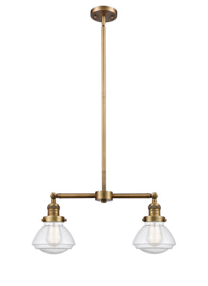 Innovations - 209-BB-G324 - Two Light Island Pendant - Franklin Restoration - Brushed Brass