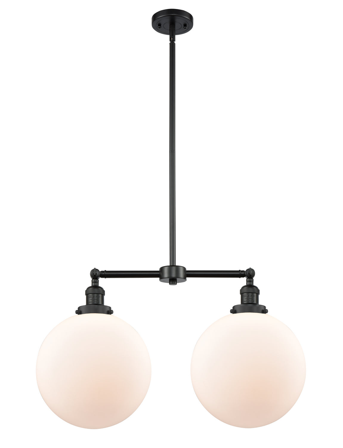 Innovations - 209-BK-G201-12 - Two Light Island Pendant - Franklin Restoration - Matte Black