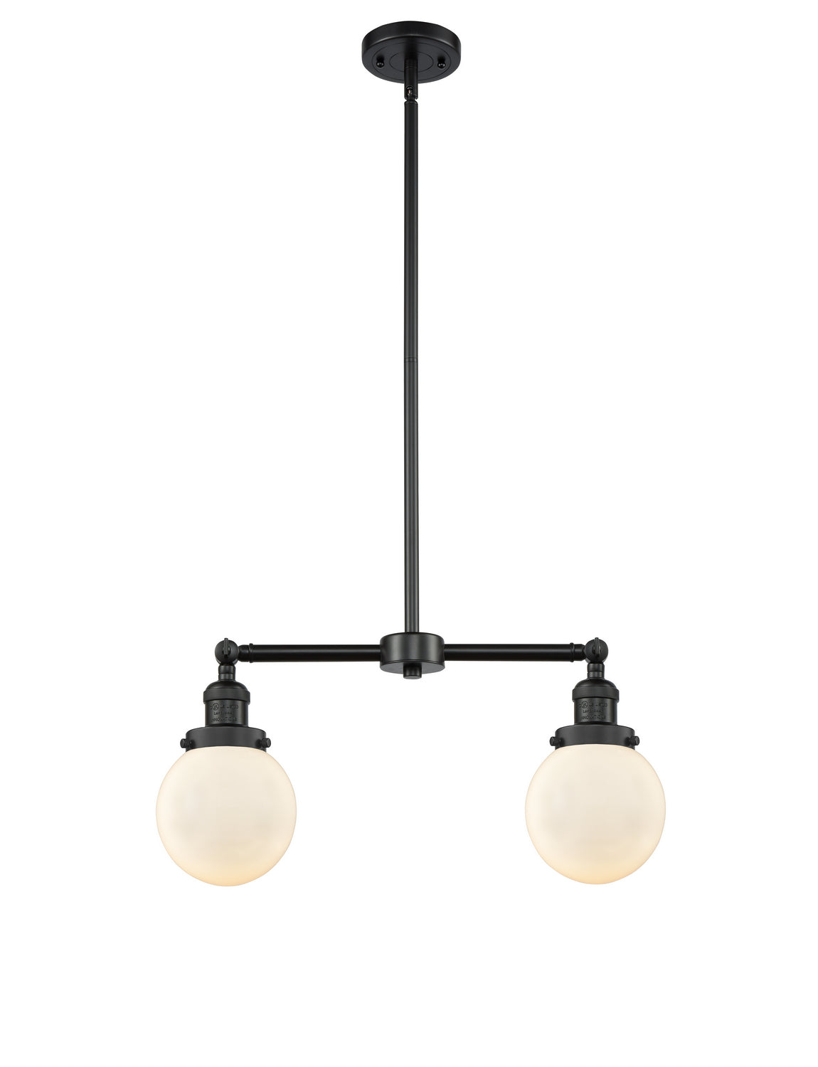 Innovations - 209-BK-G201-6-LED - LED Island Pendant - Franklin Restoration - Matte Black