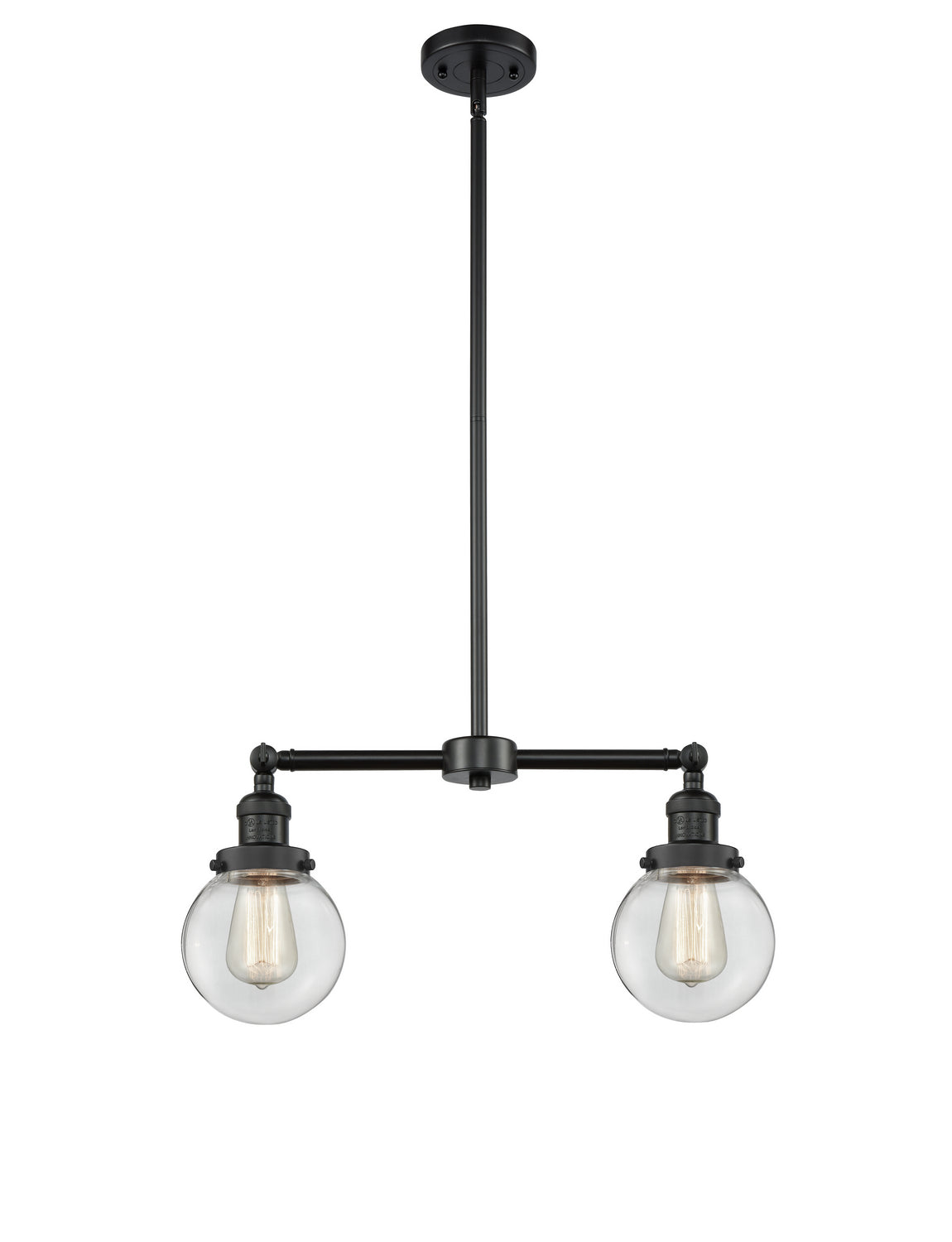 Innovations - 209-BK-G202-6-LED - LED Island Pendant - Franklin Restoration - Matte Black