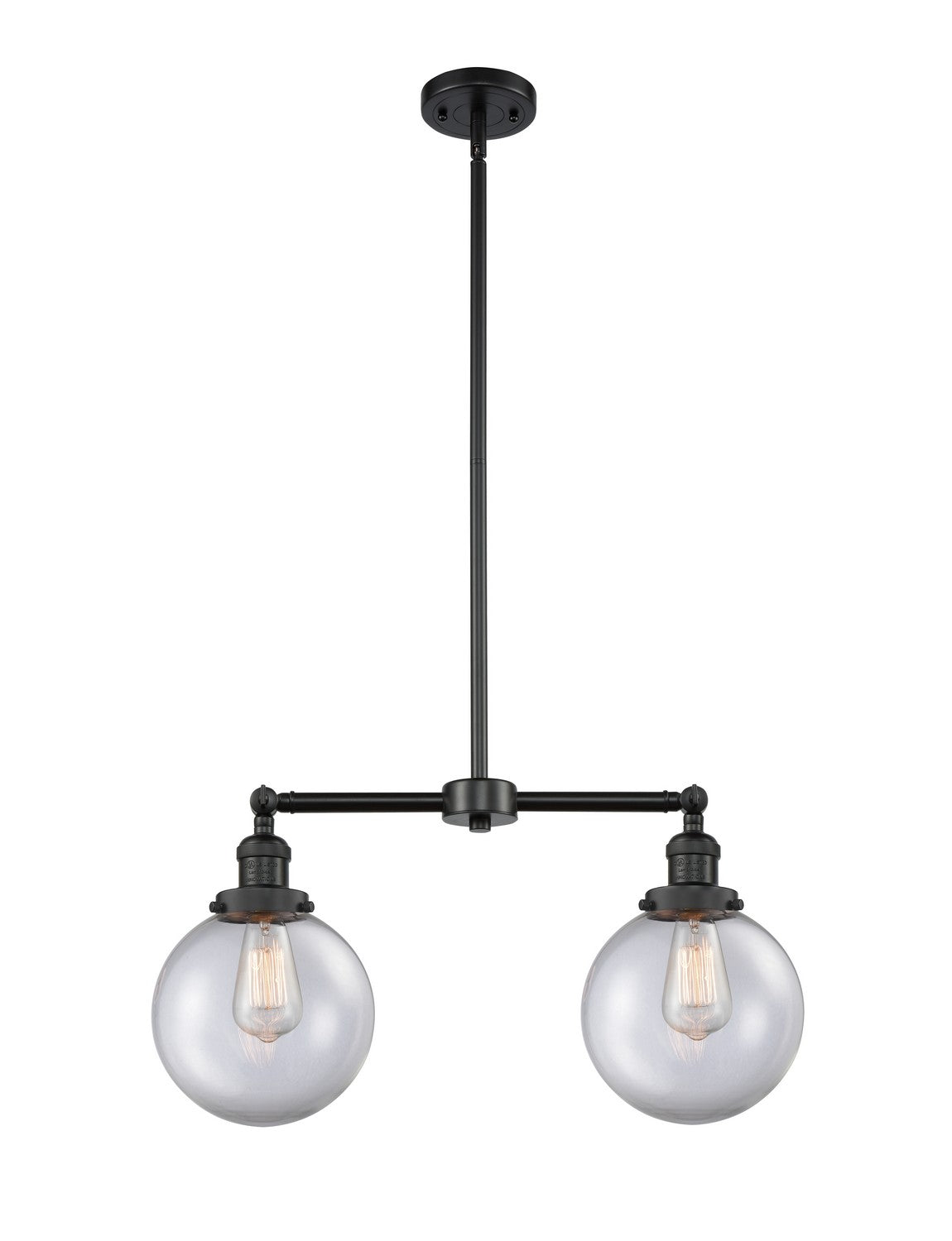 Innovations - 209-BK-G202-8-LED - LED Island Pendant - Franklin Restoration - Matte Black