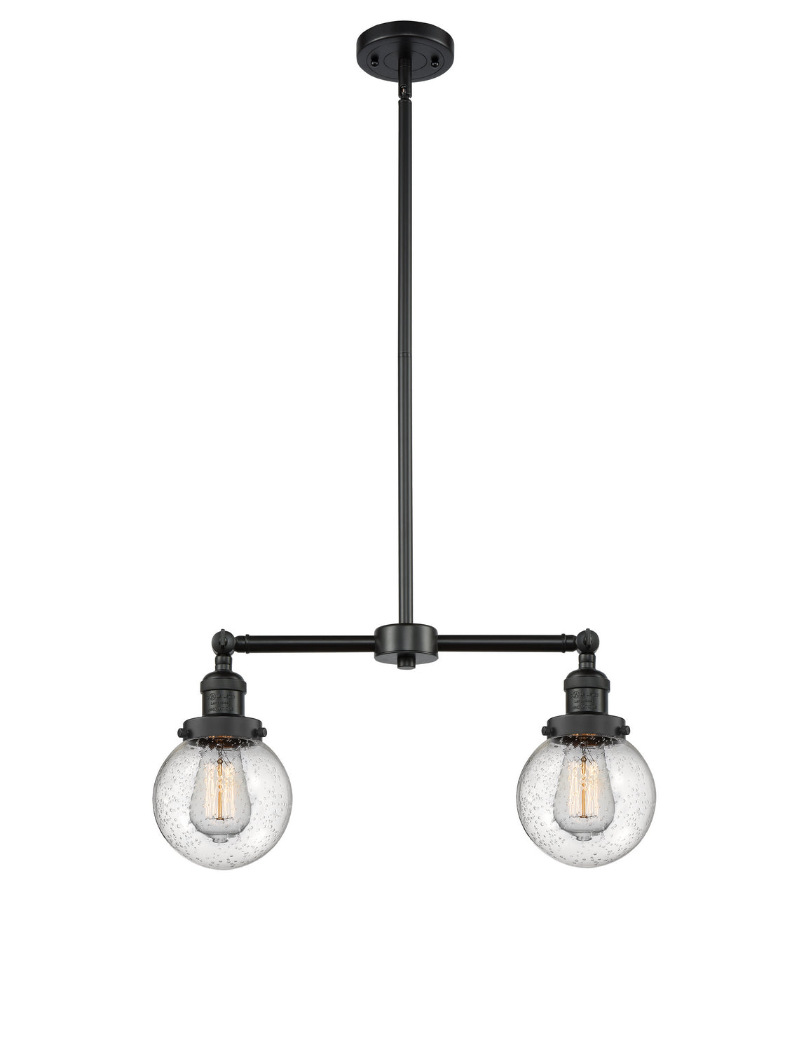 Innovations - 209-BK-G204-6-LED - LED Island Pendant - Franklin Restoration - Matte Black