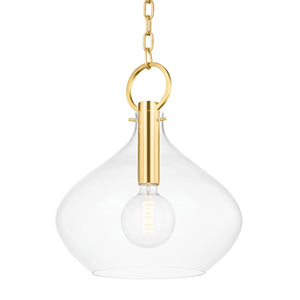 Hudson Valley - BKO253-AGB - One Light Pendant - Lina - Aged Brass