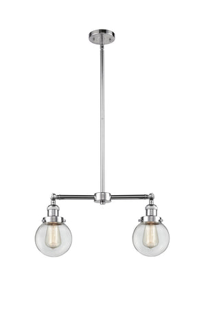 Innovations - 209-PC-G202-6 - Two Light Island Pendant - Franklin Restoration - Polished Chrome