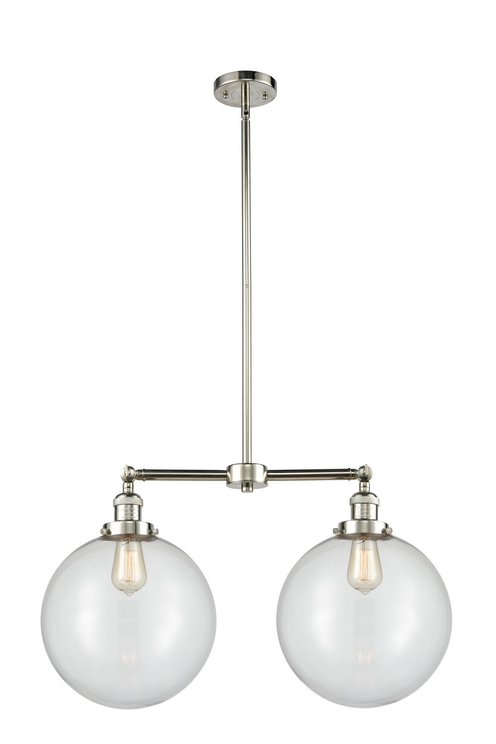 Innovations - 209-PN-G202-12 - Two Light Island Pendant - Franklin Restoration - Polished Nickel