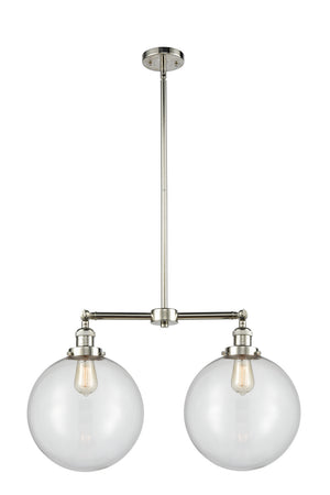 Innovations - 209-PN-G202-12 - Two Light Island Pendant - Franklin Restoration - Polished Nickel