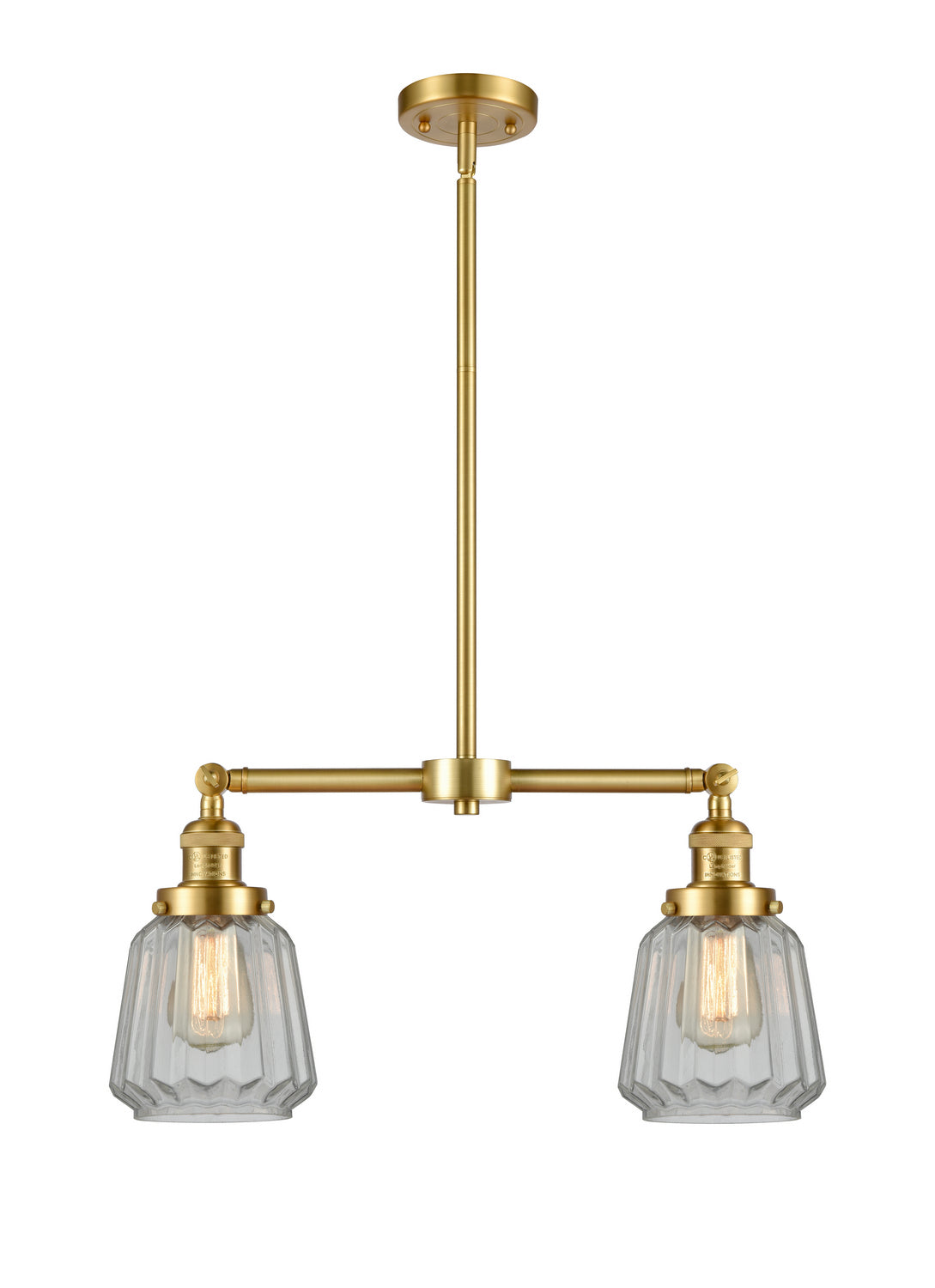 Innovations - 209-SG-G142 - Two Light Island Pendant - Franklin Restoration - Satin Gold