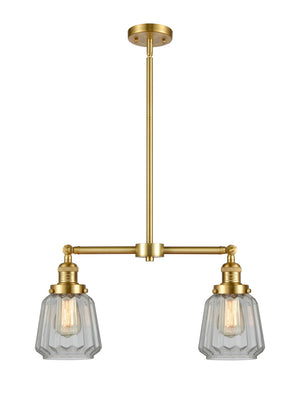 Innovations - 209-SG-G142 - Two Light Island Pendant - Franklin Restoration - Satin Gold