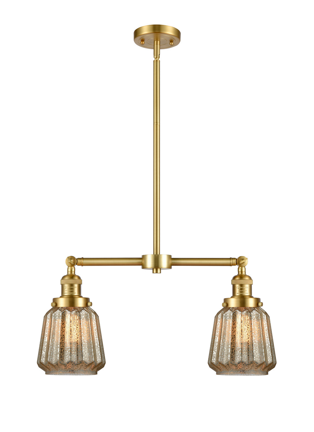 Innovations - 209-SG-G146 - Two Light Island Pendant - Franklin Restoration - Satin Gold