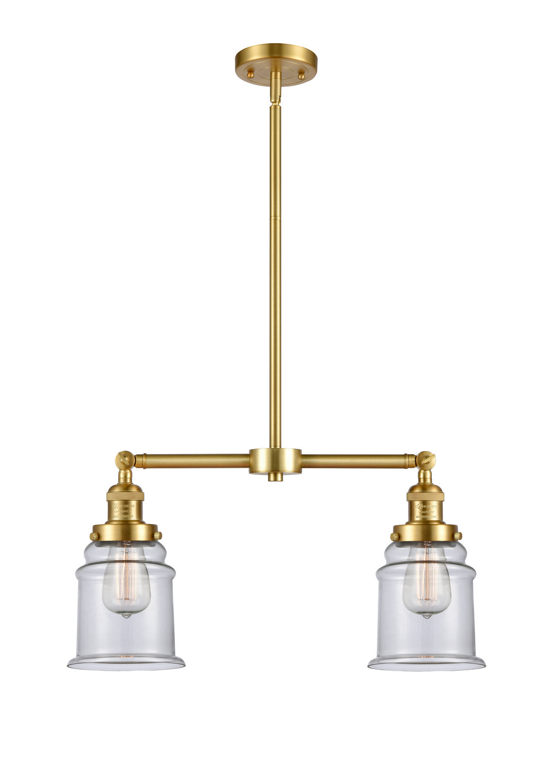 Innovations - 209-SG-G182 - Two Light Island Pendant - Franklin Restoration - Satin Gold