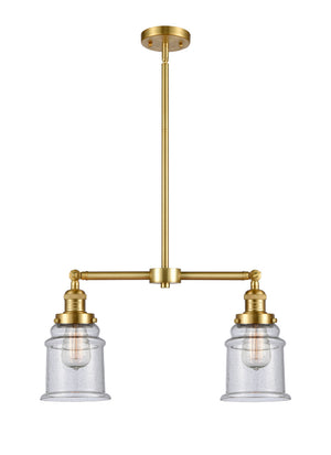 Innovations - 209-SG-G184 - Two Light Island Pendant - Franklin Restoration - Satin Gold