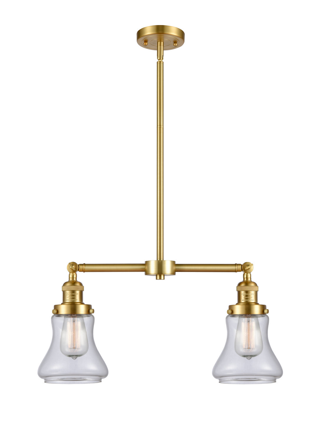 Innovations - 209-SG-G192 - Two Light Island Pendant - Franklin Restoration - Satin Gold