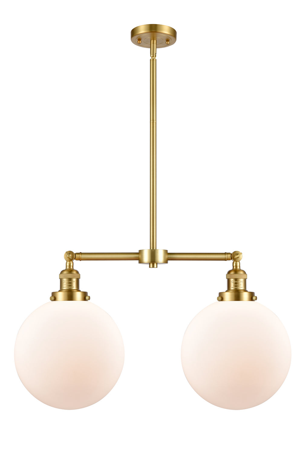 Innovations - 209-SG-G201-10 - Two Light Island Pendant - Franklin Restoration - Satin Gold