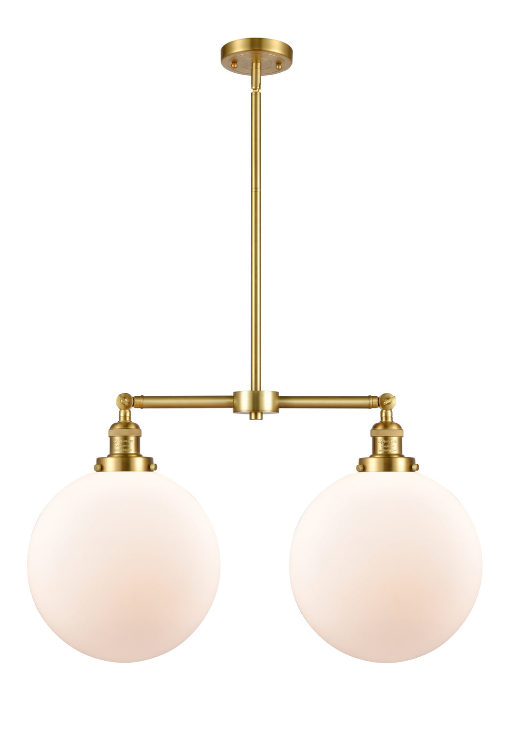 Innovations - 209-SG-G201-12 - Two Light Island Pendant - Franklin Restoration - Satin Gold