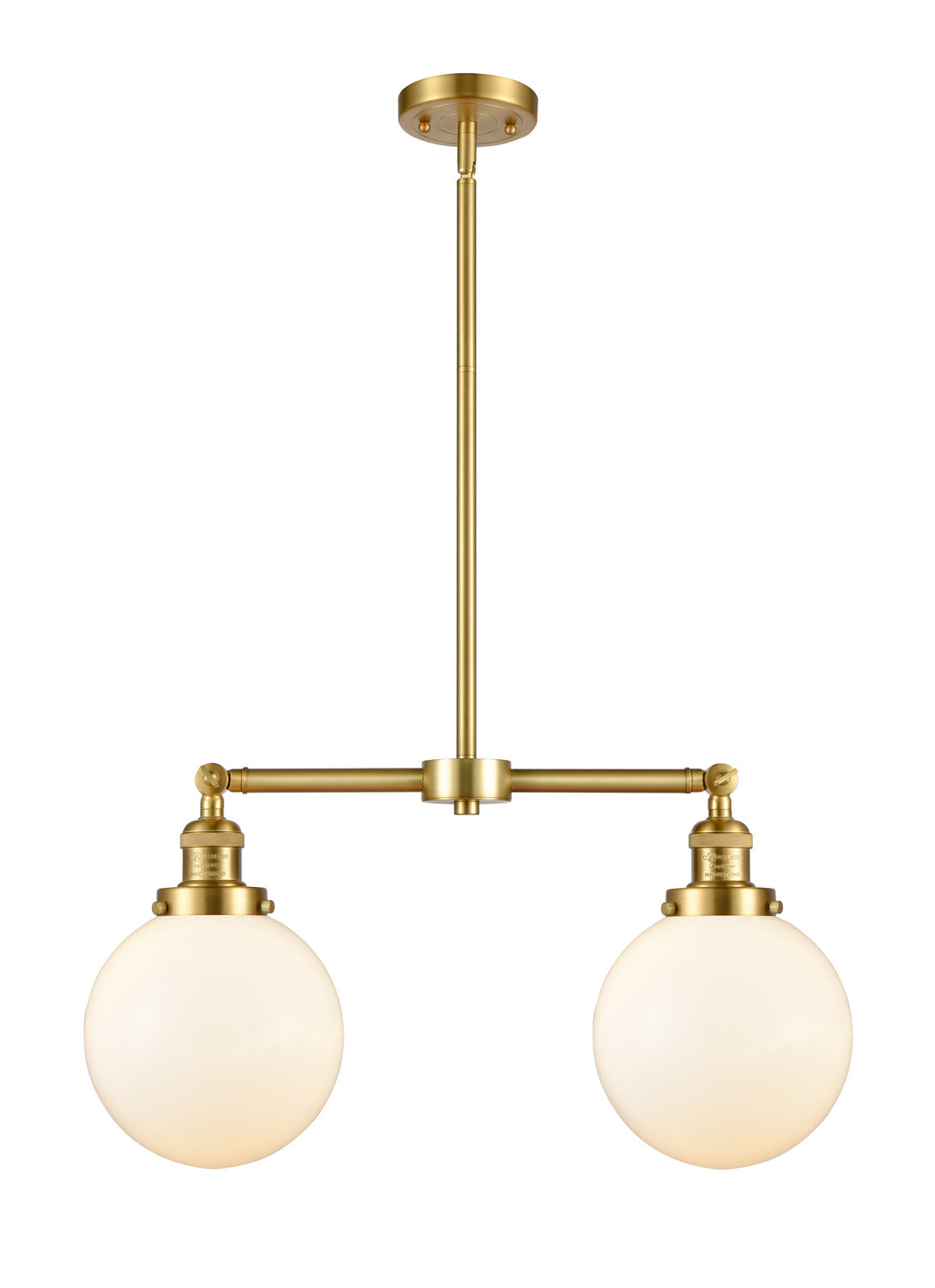 Innovations - 209-SG-G201-8 - Two Light Island Pendant - Franklin Restoration - Satin Gold