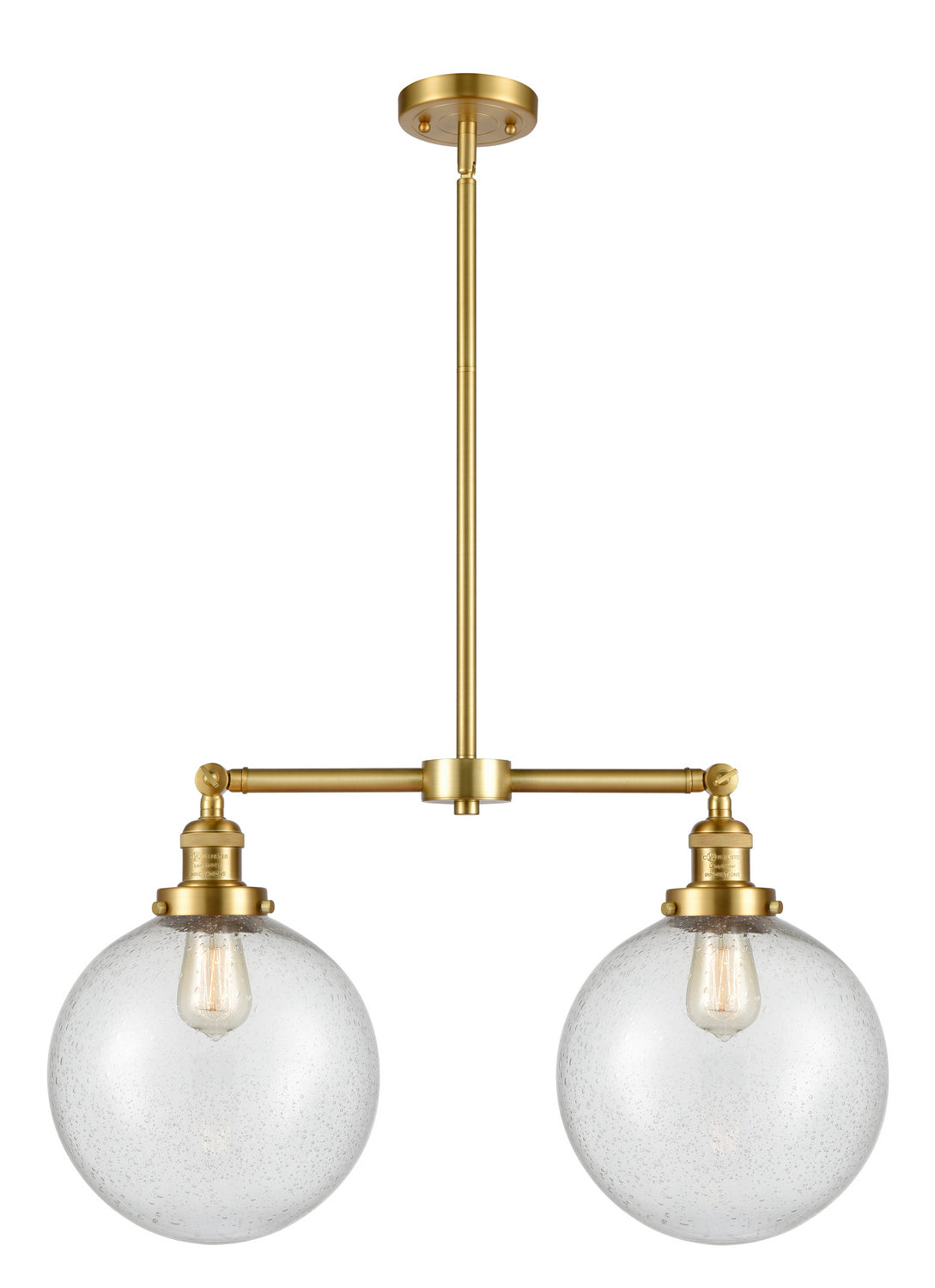 Innovations - 209-SG-G204-10 - Two Light Island Pendant - Franklin Restoration - Satin Gold