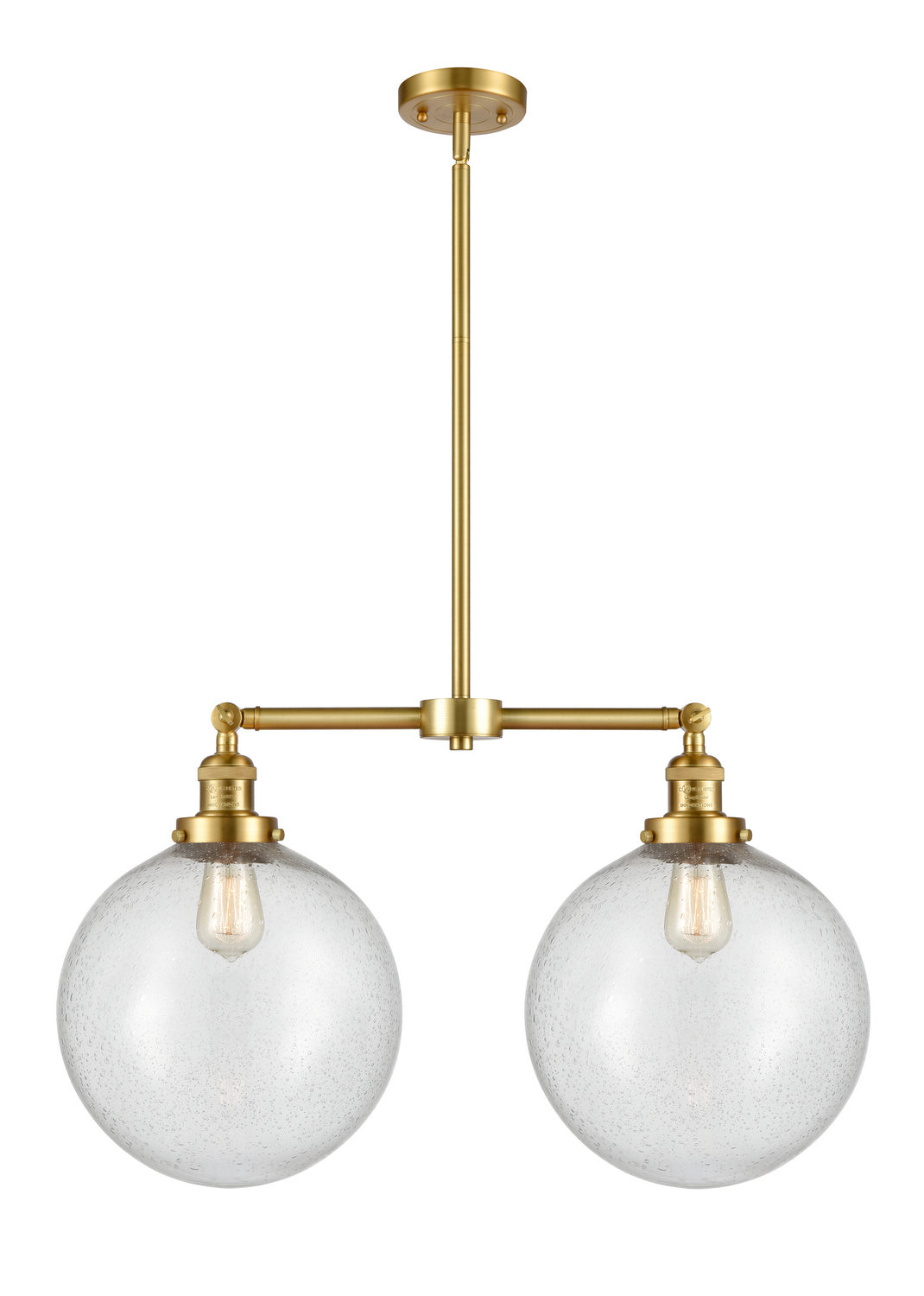 Innovations - 209-SG-G204-12 - Two Light Island Pendant - Franklin Restoration - Satin Gold