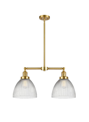 Innovations - 209-SG-G222 - Two Light Island Pendant - Franklin Restoration - Satin Gold