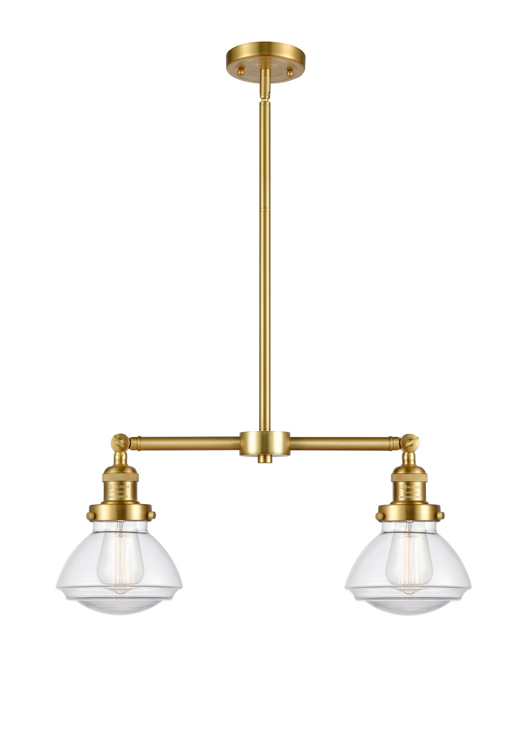 Innovations - 209-SG-G322 - Two Light Island Pendant - Franklin Restoration - Satin Gold