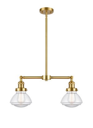 Innovations - 209-SG-G322 - Two Light Island Pendant - Franklin Restoration - Satin Gold