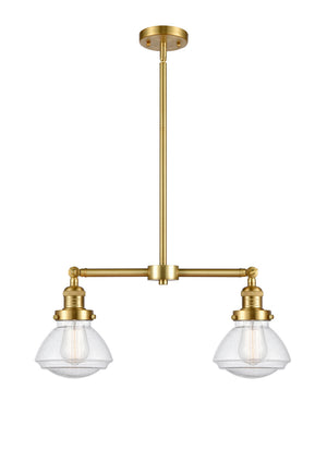 Innovations - 209-SG-G324 - Two Light Island Pendant - Franklin Restoration - Satin Gold