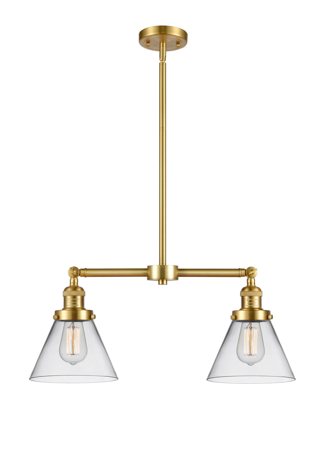 Innovations - 209-SG-G42 - Two Light Island Pendant - Franklin Restoration - Satin Gold