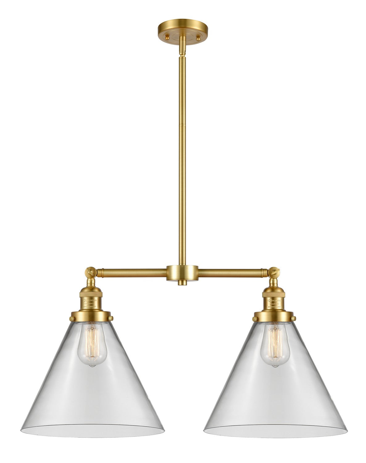 Innovations - 209-SG-G42-L - Two Light Island Pendant - Franklin Restoration - Satin Gold