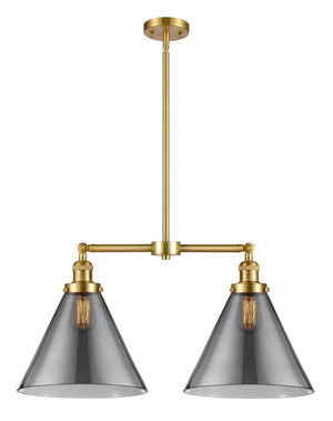 Innovations - 209-SG-G43-L - Two Light Island Pendant - Franklin Restoration - Satin Gold