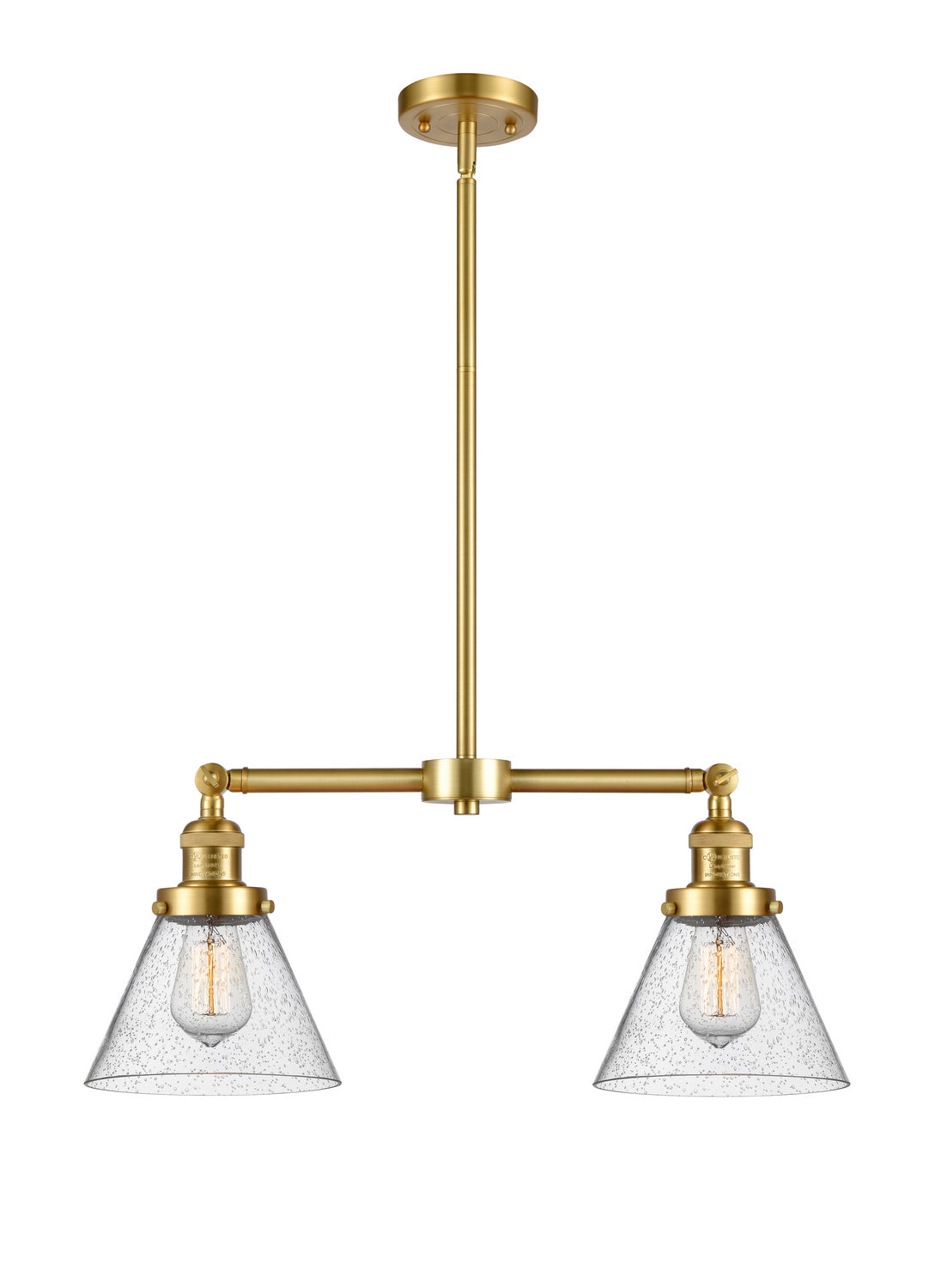 Innovations - 209-SG-G44 - Two Light Island Pendant - Franklin Restoration - Satin Gold