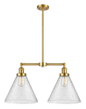 Innovations - 209-SG-G44-L - Two Light Island Pendant - Franklin Restoration - Satin Gold