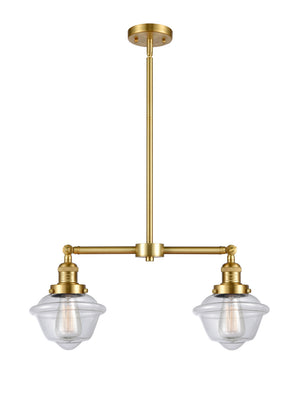 Innovations - 209-SG-G532 - Two Light Island Pendant - Franklin Restoration - Satin Gold