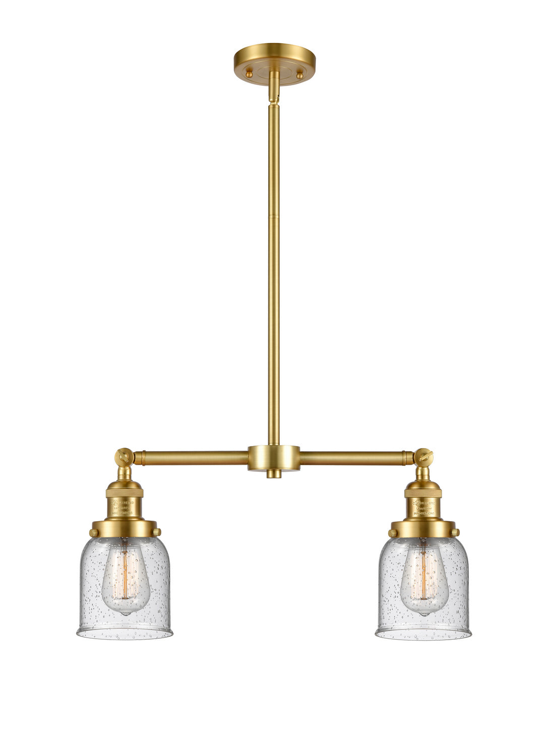 Innovations - 209-SG-G54 - Two Light Island Pendant - Franklin Restoration - Satin Gold