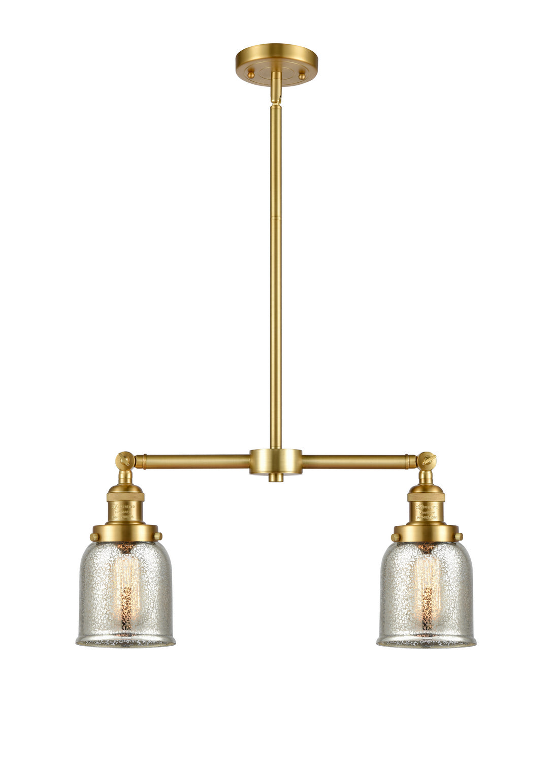 Innovations - 209-SG-G58 - Two Light Island Pendant - Franklin Restoration - Satin Gold