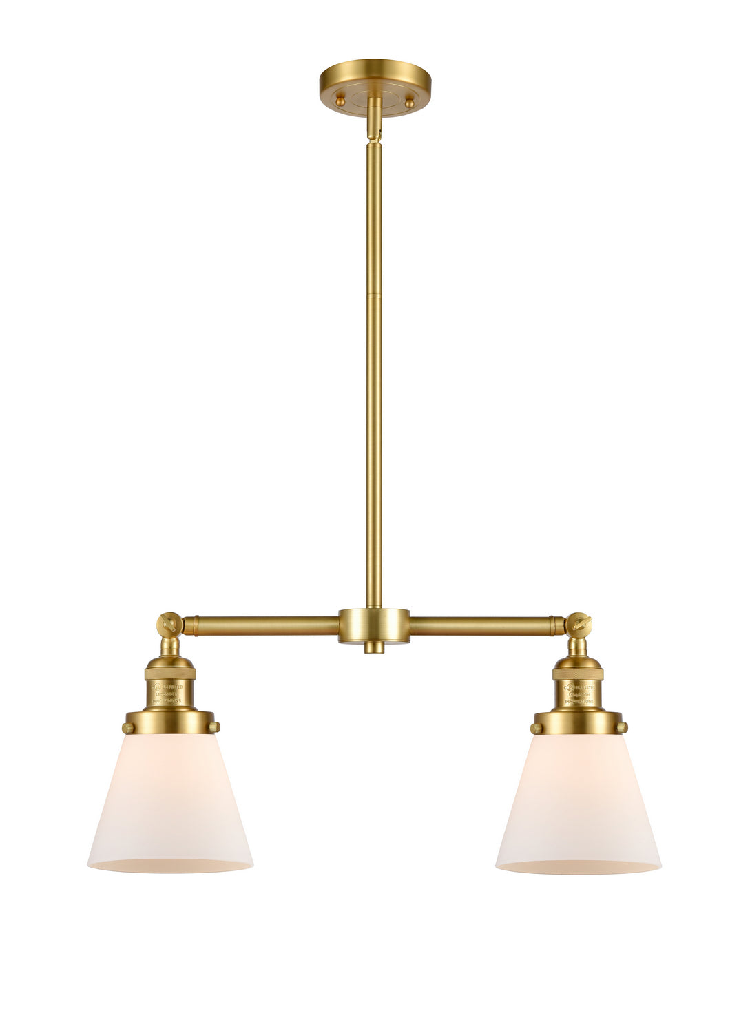 Innovations - 209-SG-G61 - Two Light Island Pendant - Franklin Restoration - Satin Gold