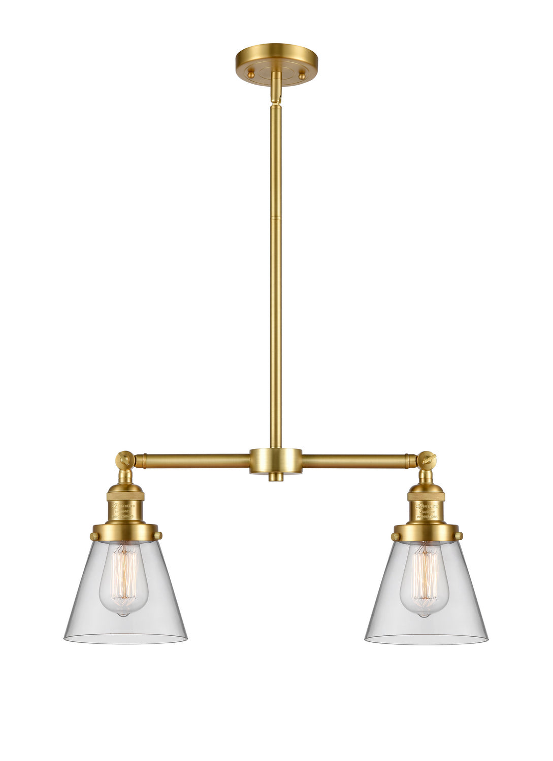 Innovations - 209-SG-G62 - Two Light Island Pendant - Franklin Restoration - Satin Gold