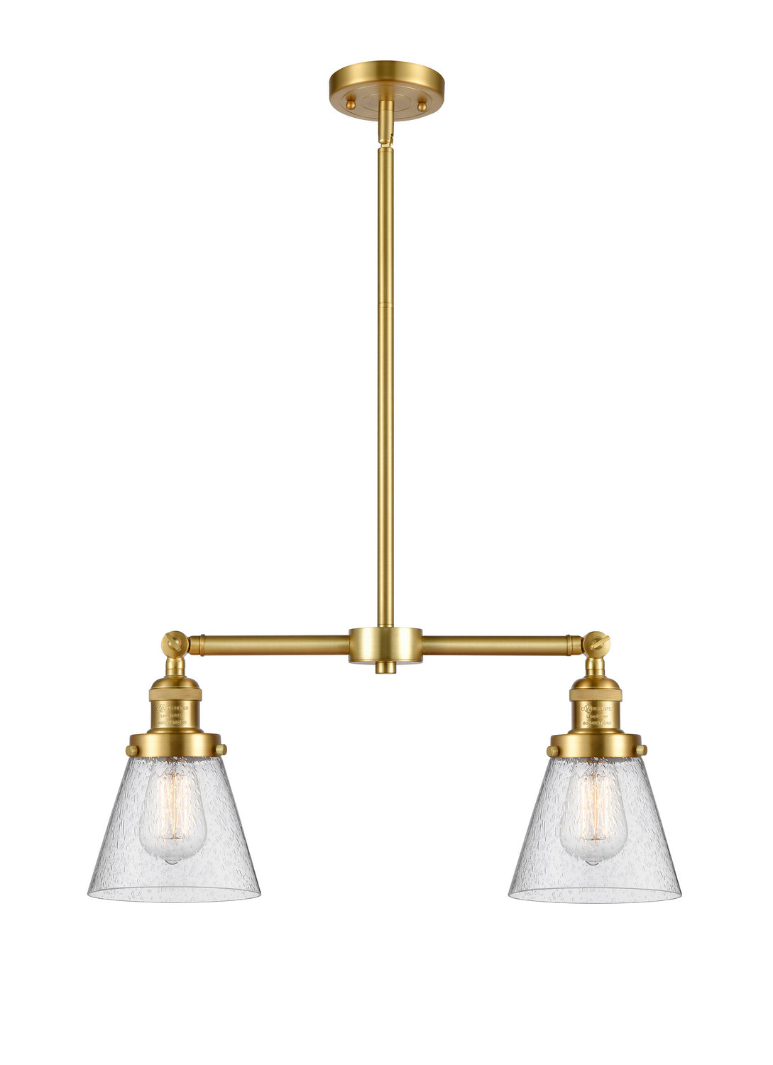 Innovations - 209-SG-G64 - Two Light Island Pendant - Franklin Restoration - Satin Gold