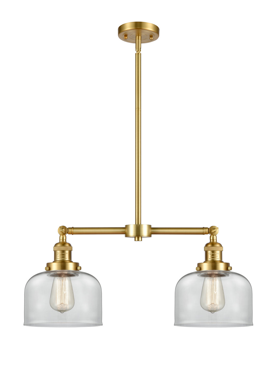 Innovations - 209-SG-G72 - Two Light Island Pendant - Franklin Restoration - Satin Gold