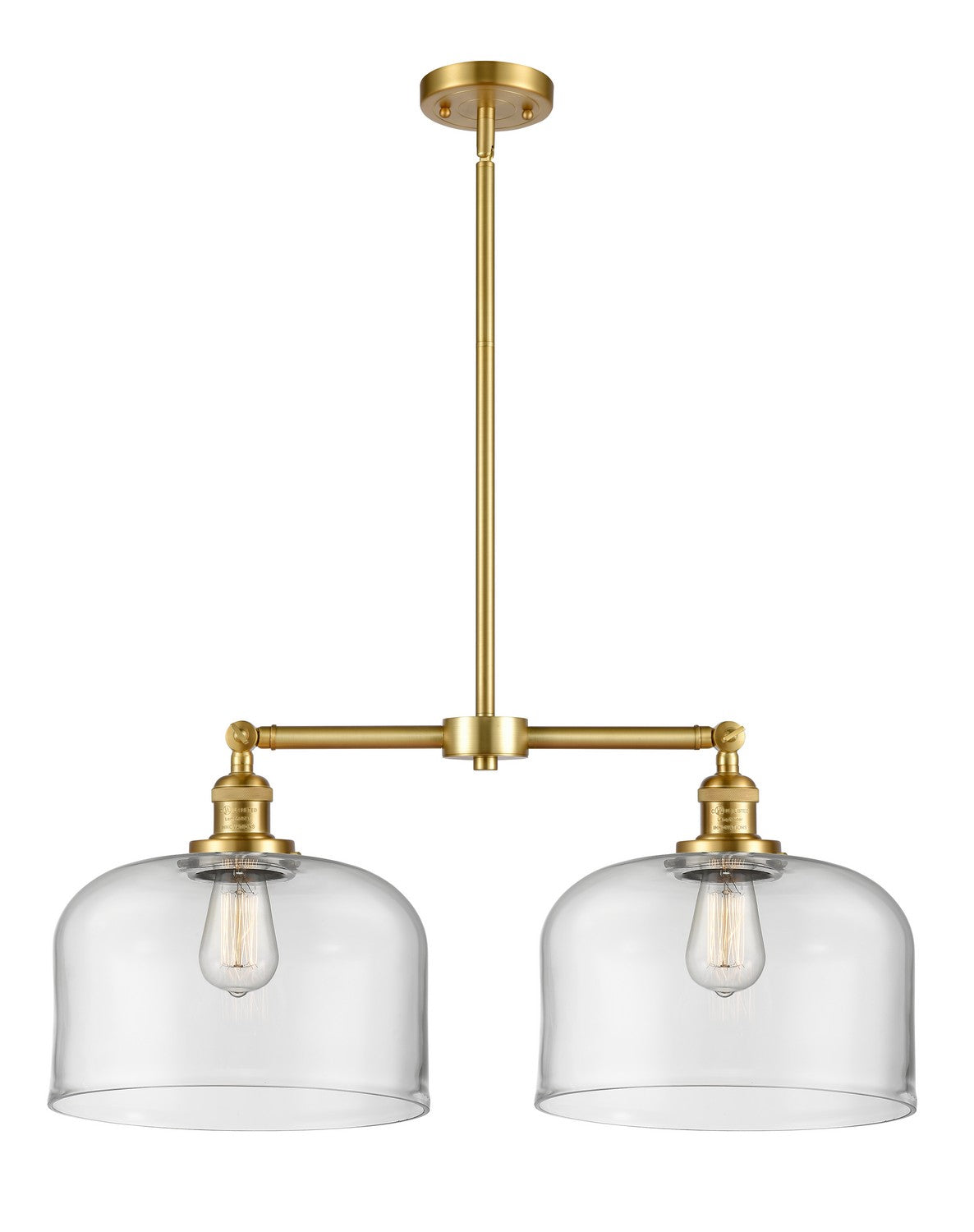 Innovations - 209-SG-G72-L - Two Light Island Pendant - Franklin Restoration - Satin Gold