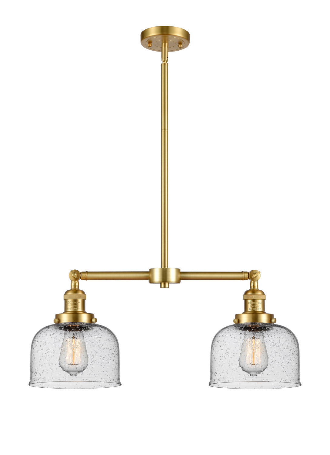 Innovations - 209-SG-G74 - Two Light Island Pendant - Franklin Restoration - Satin Gold