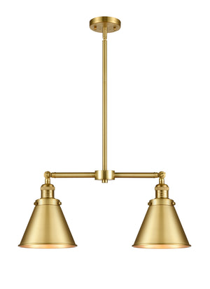 Innovations - 209-SG-M13-SG - Two Light Island Pendant - Franklin Restoration - Satin Gold