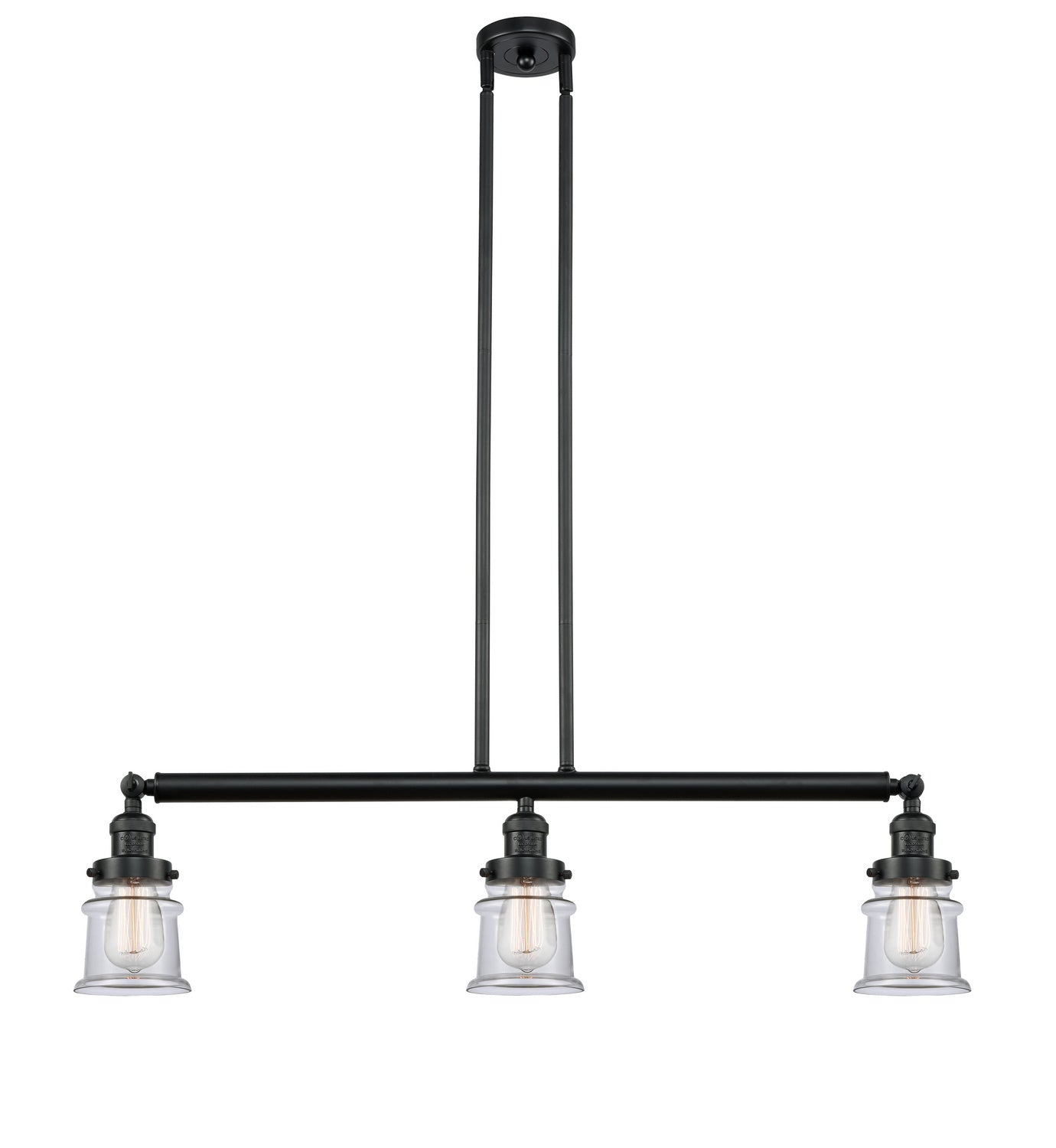 Innovations - 213-BK-G182S - Three Light Island Pendant - Franklin Restoration - Matte Black