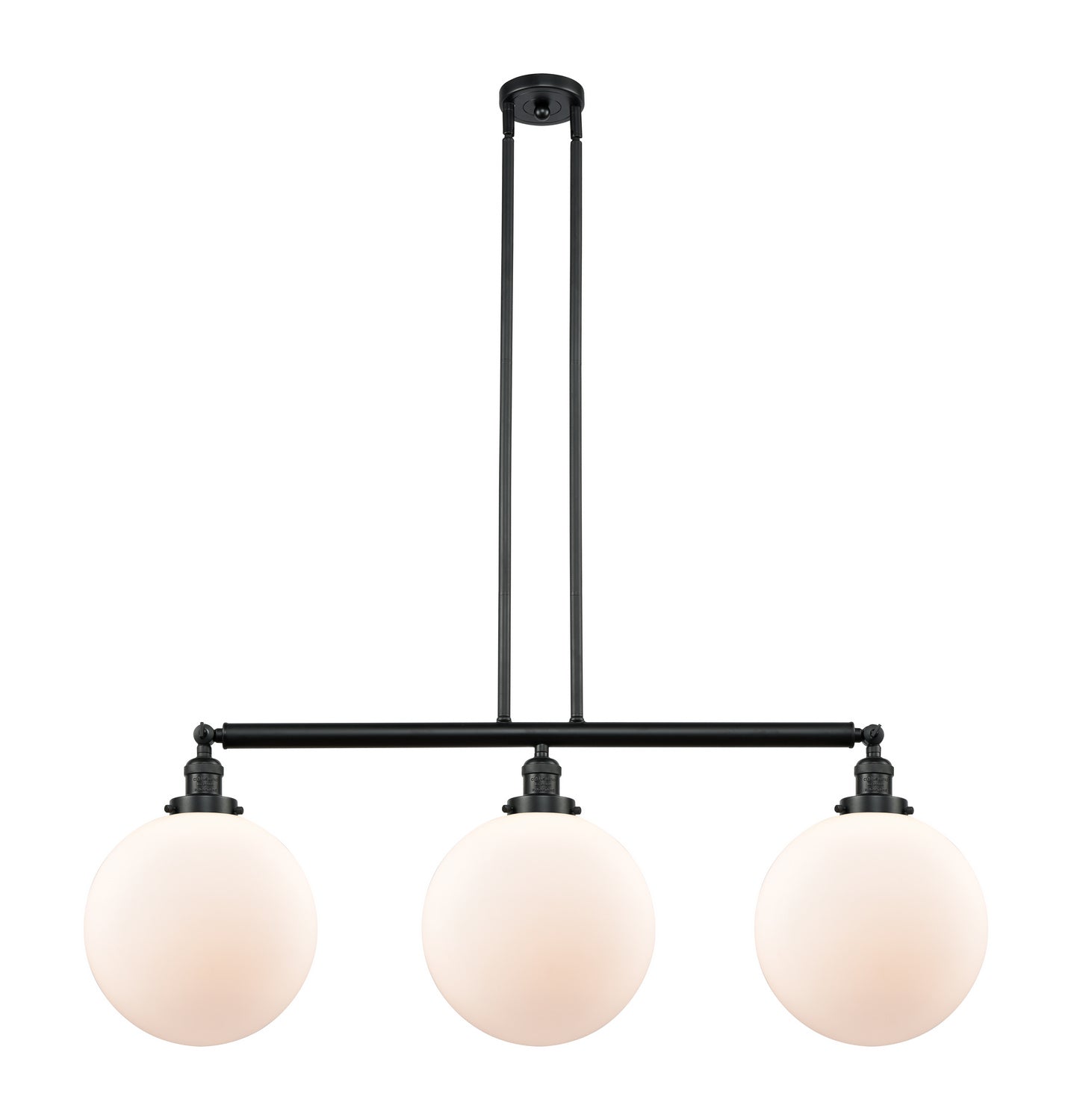 Innovations - 213-BK-G201-12 - Three Light Island Pendant - Franklin Restoration - Matte Black