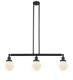 Innovations - 213-BK-G201-6 - Three Light Island Pendant - Franklin Restoration - Matte Black